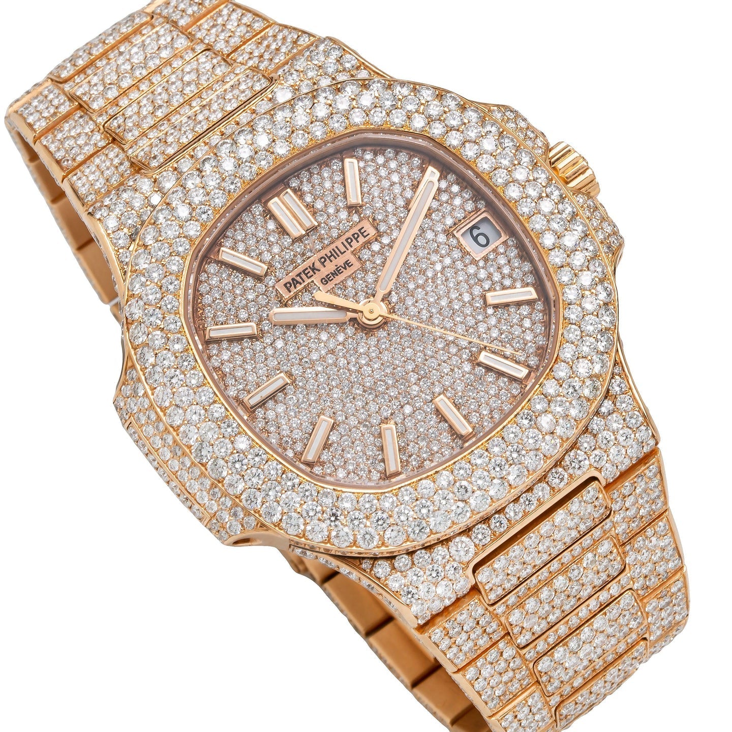 ROSE GOLD PATEK PHILIPPE NAUTILUS 5711/1R 40MM DIAMOND WATCH