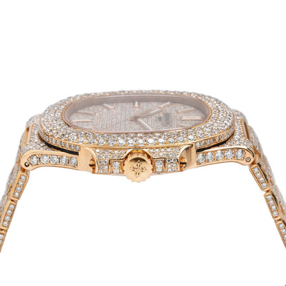 ROSE GOLD PATEK PHILIPPE NAUTILUS 5711/1R 40MM DIAMOND WATCH