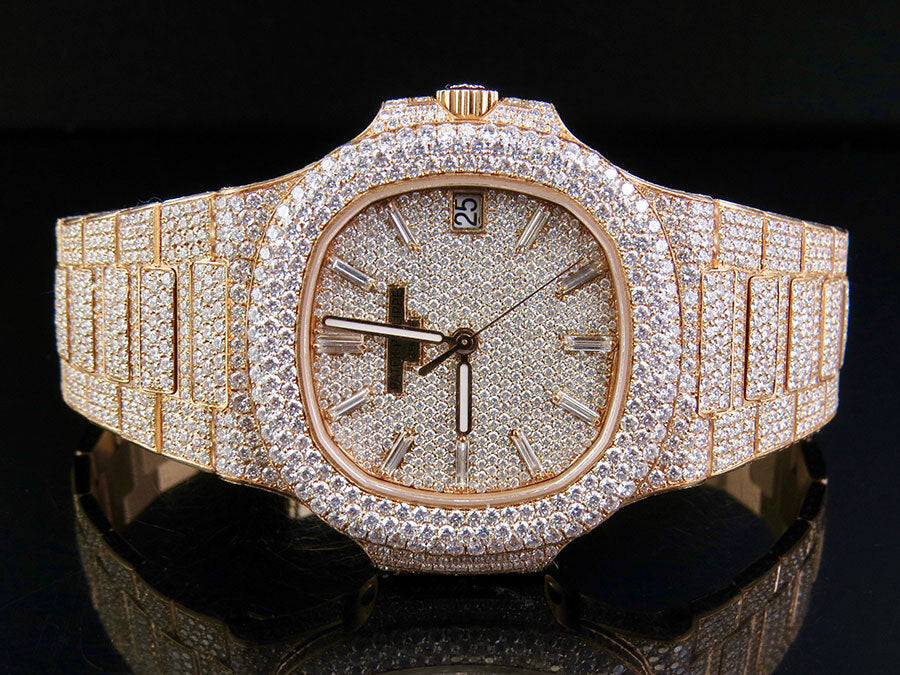 (BAYAN) ROSE GOLD PATEK PHILIPPE NAUTILUS 5711/1R DIAMOND WATCH 38 mm + KUTU