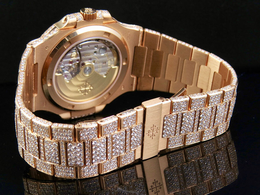 ROSE GOLD PATEK PHILIPPE NAUTILUS 5711/1R 40MM DIAMOND WATCH