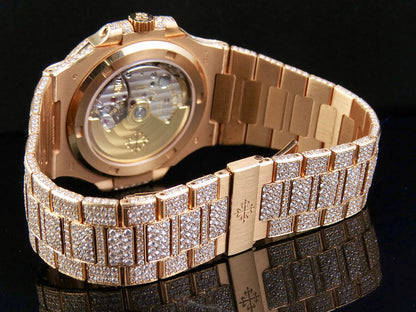 ROSE GOLD PATEK PHILIPPE NAUTILUS 5711/1R 40MM DIAMOND WATCH