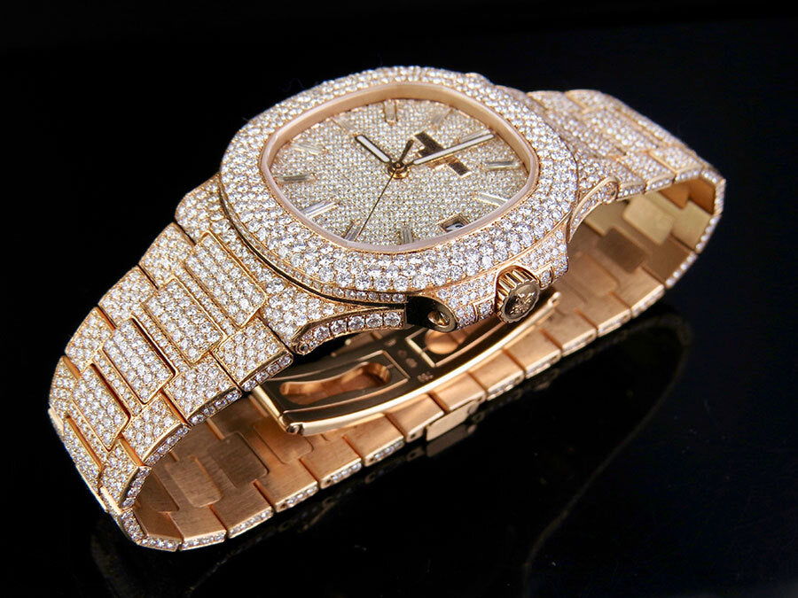 ROSE GOLD PATEK PHILIPPE NAUTILUS 5711/1R 40MM DIAMOND WATCH
