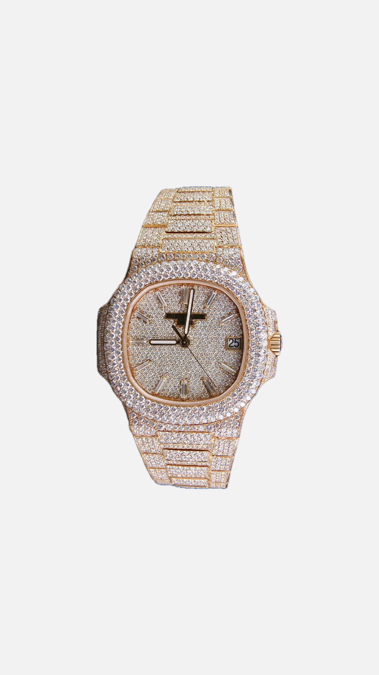 (BAY / BAYAN) ROSE GOLD PATEK PHILIPPE NAUTILUS 5711/1R DIAMOND WATCH 38 mm + KUTU